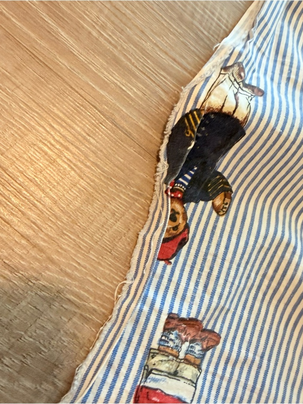 Vintage Ralph Lauren Polo Bear Full Flat Sheet 2 Pillowcases Blue Stripe USA 90s - Picture 11 of 11